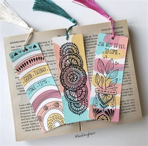 Bookmark ideas with flowers and quotes