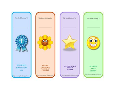 Bookmark printable templates with various designs