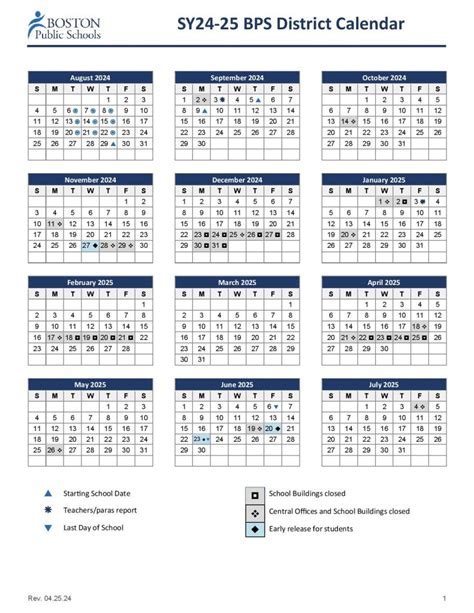 BPS District Calendar Overview