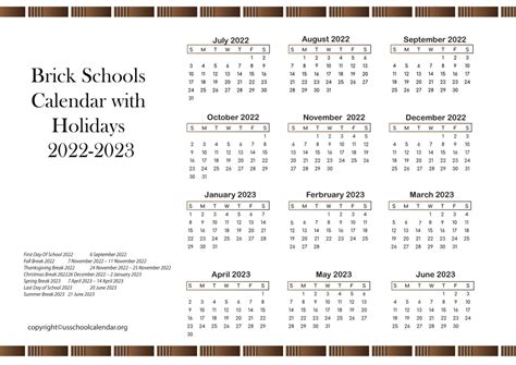 Brick schools scheduling