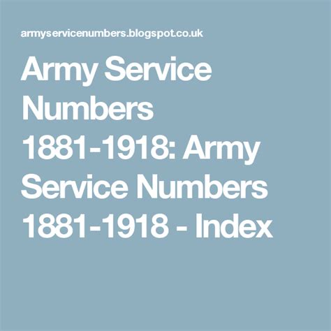 British Army Service Number Example