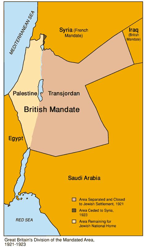 British Mandate Palestine Map 1920