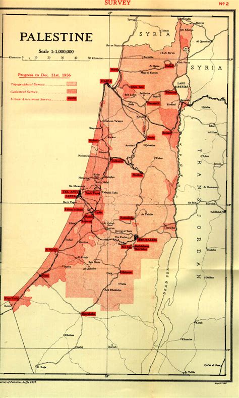 British Mandate Palestine Map 1930