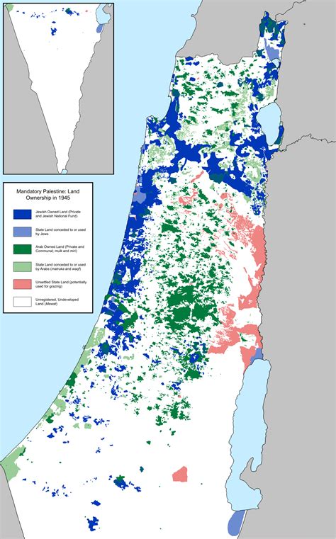 British Mandate Palestine Map 1945