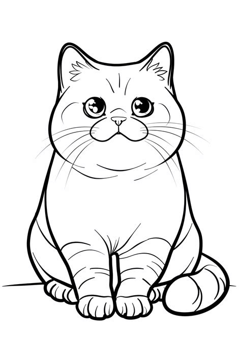 British Shorthair Cat Coloring Page