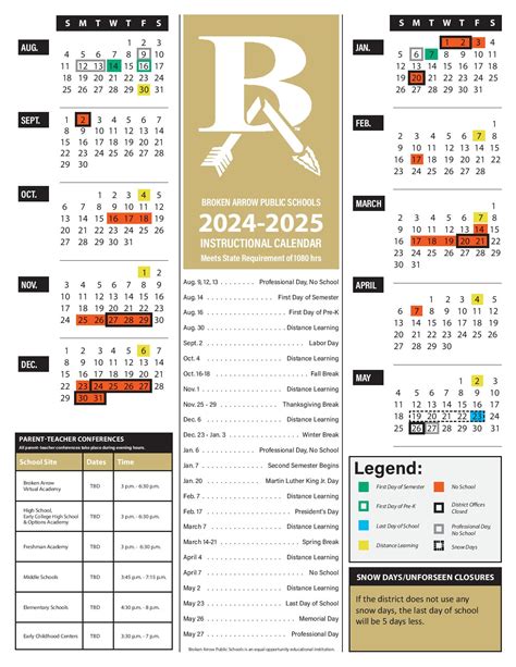 Broken Arrow School Calendar