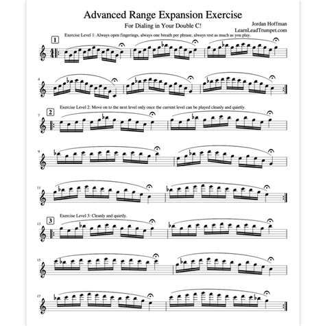 Bugle practice exercises