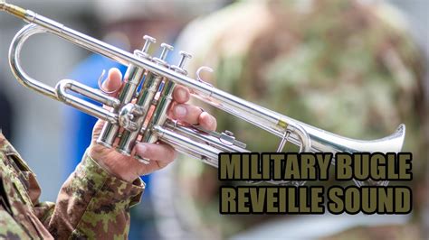 Bugle sounds in military ceremony