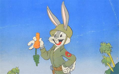 Bugs Bunny in a military base setting