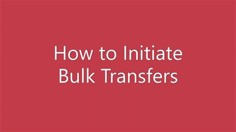 Save on fees with bulk transfers