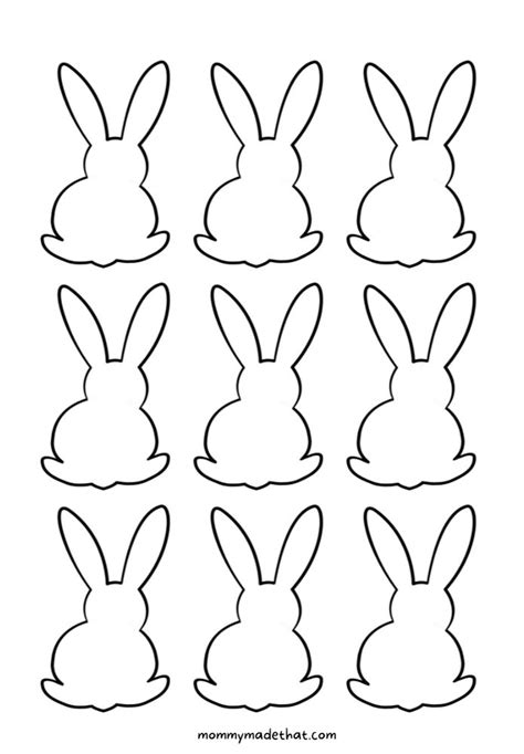 Bunny printable templates for educational purposes image