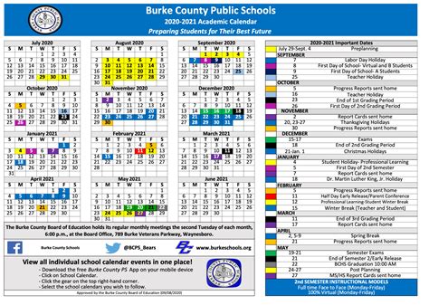 Burke County Public Schools Calendar