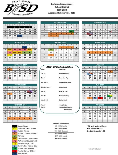 Burleson ISD Calendar