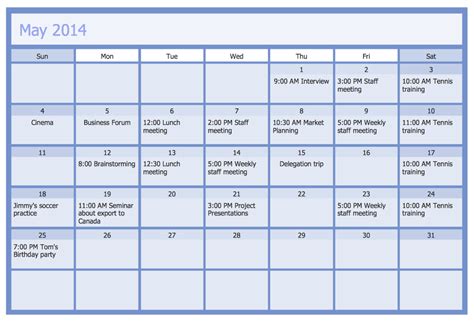 Description of Business Calendar