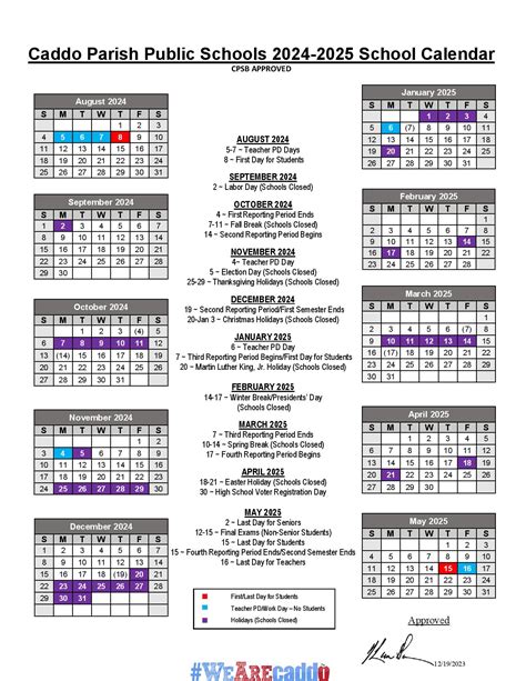 Caddo Parish School Calendar Image 1