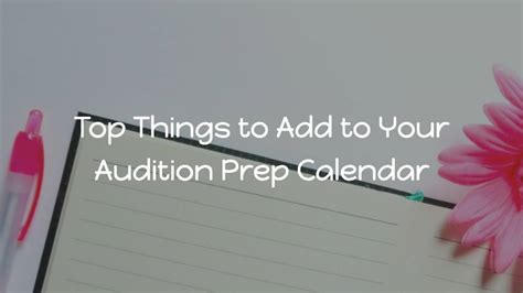 Preparation Tips for Calendar Auditions