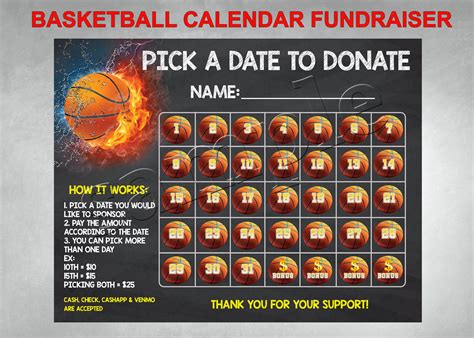 Calendar fundraiser ideas for sports teams