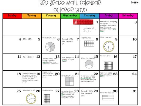 Calendar Math Concepts