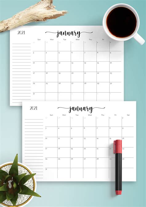 Calendar monthly printable