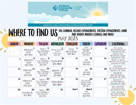 Calendar PCC Guide for Faculty and Staff