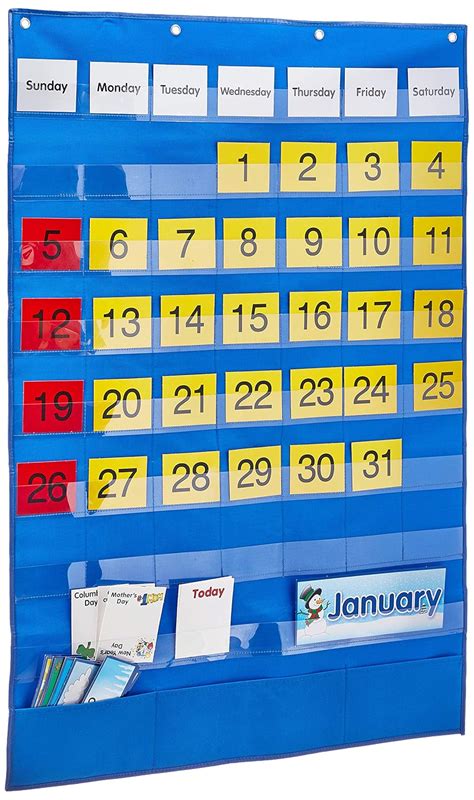 Calendar Pocket Chart Organizer for Teachers