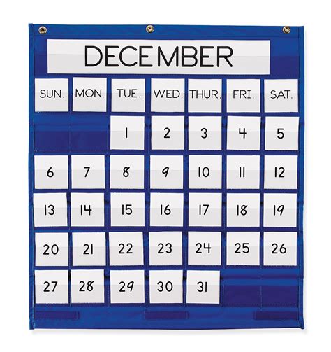 Calendar Pocket Chart Organizer Templates