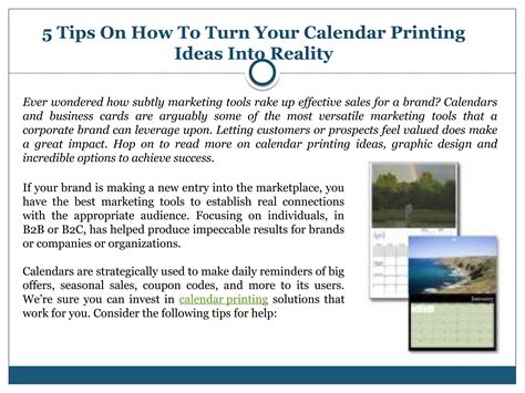 Calendar Printing Tips Image