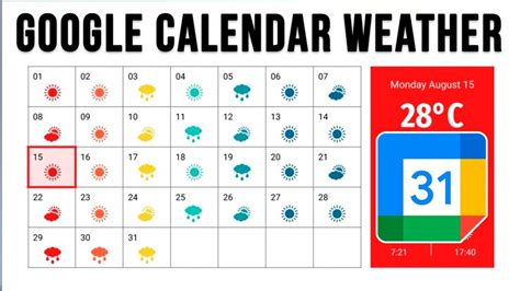 Calendar with Temperature Forecast