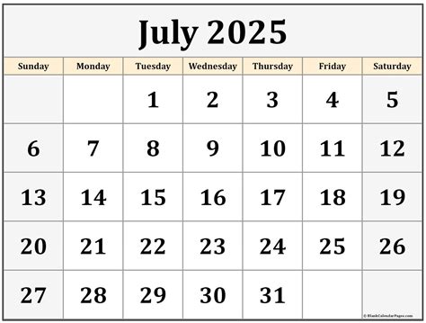 Calendar tips for July 2025