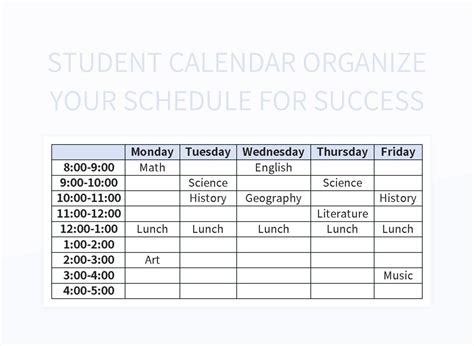 Calendars for Academic Success