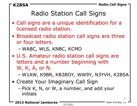 Call Signs Examples