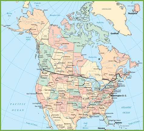 Canada and US map