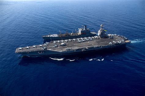 Essex Class Aircraft Carrier at Sea