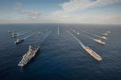 Carrier Strike Group formation at sea