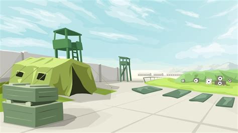 Cartoon backgrounds inspired by US military bases