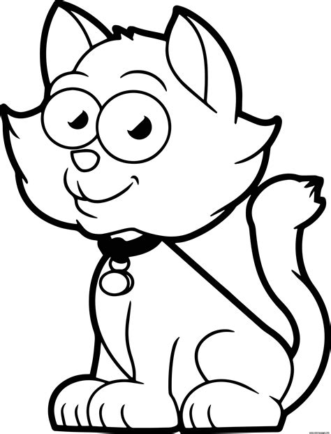 Cartoon Cat Coloring Page