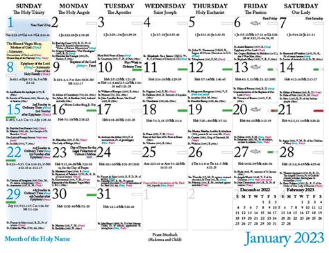 Catholic Calendar Benefits Image