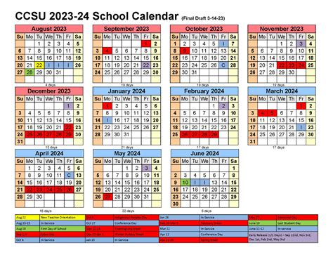 CCSU Calendar Overview