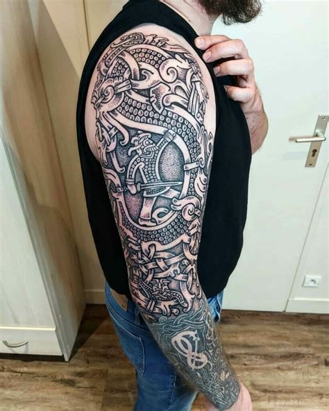 Celtic-style tattoo sleeve