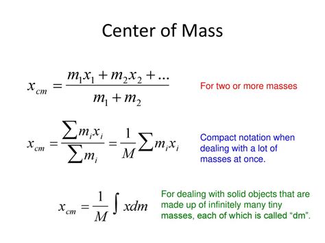 Center of Mass Formula Derivation