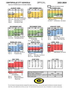 Centerville City Schools Calendar