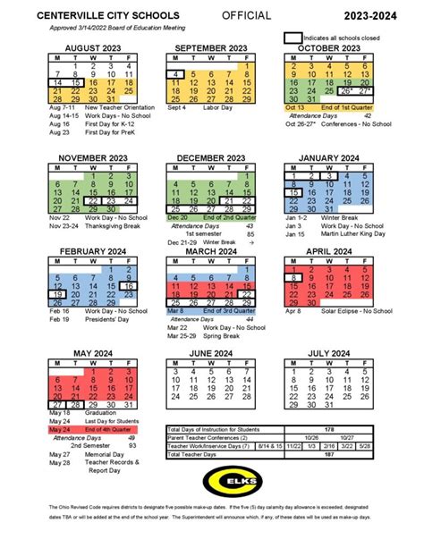 Centerville City Schools Calendar Image 10