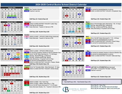 Central Bucks Calendar