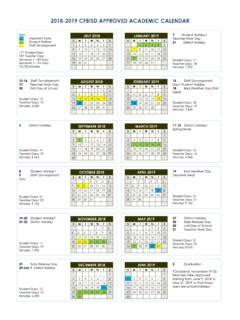 CFB ISD Calendar Productivity