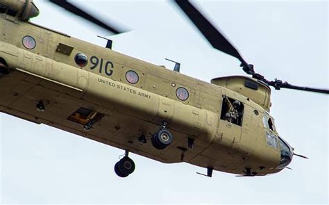 CH-47 Chinook helicopter climbing