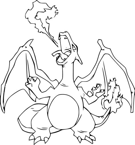 Charizard coloring page for adults