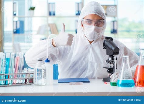 Chemist working in an office