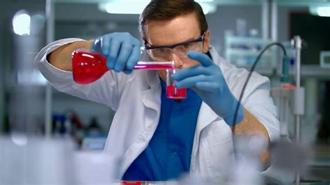 Chemist working with equipment