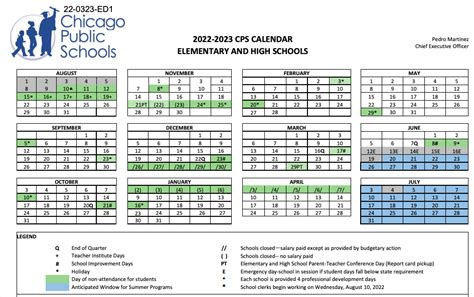 Chicago Public Schools Calendar Planning