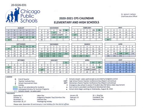 Chicago Public Schools Calendar Student Learning